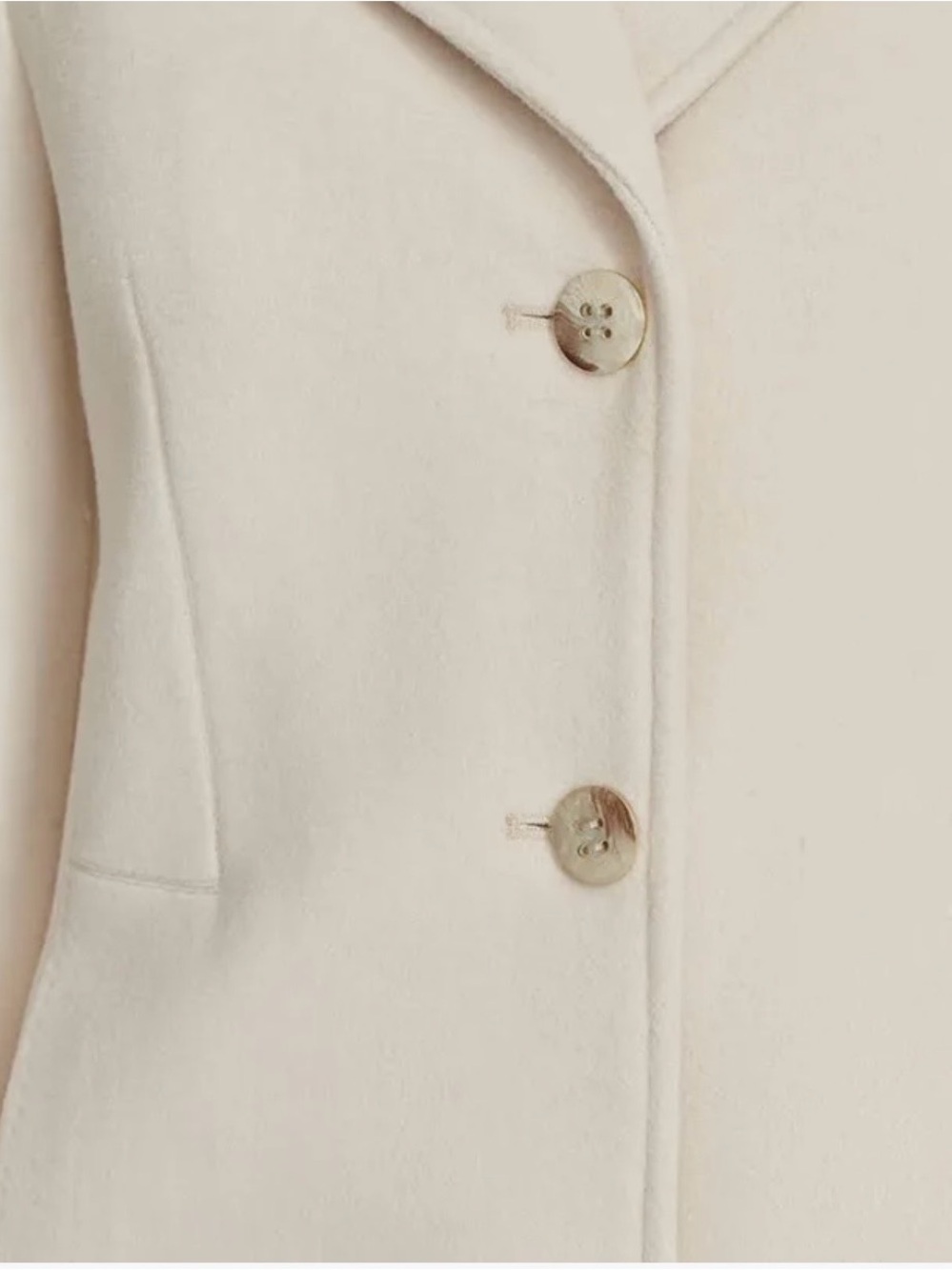 Calvin Klein Women's Light Cream Single-Breasted Wool-Blend Trench Coat - Picture 5 of 5